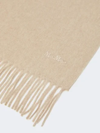 Kashmir-stole med logo, beige