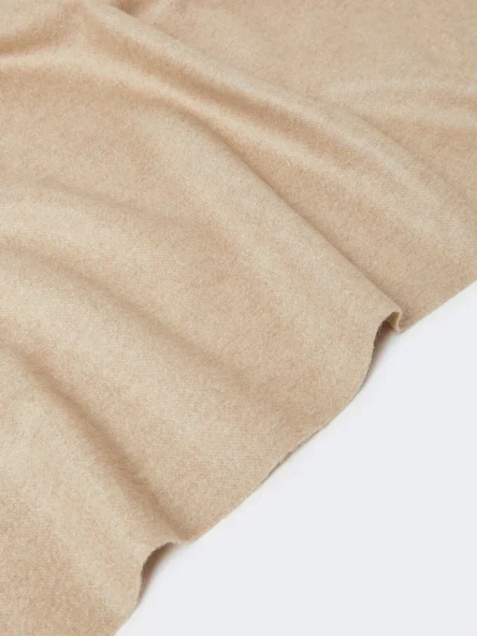Kashmir-stole med logo, beige