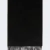 Kashmir-stole med logo, svart