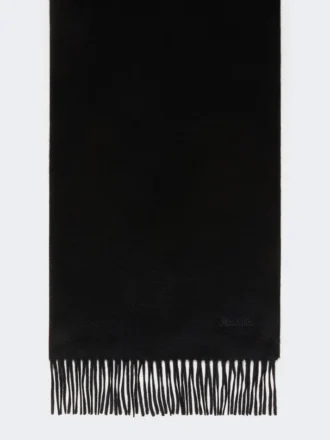 Kashmir-stole med logo, svart