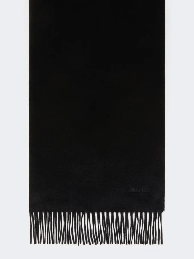 Kashmir-stole med logo, svart