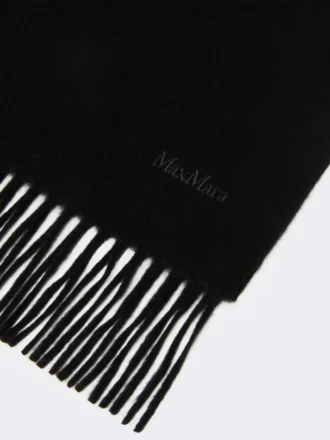 Kashmir-stole med logo, svart
