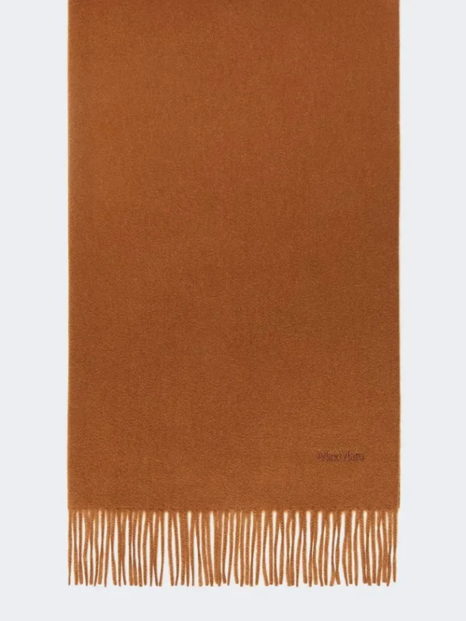 Kashmir-stole med logo, tobakk