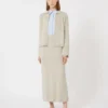 Skjørt i argyle-mønstret kashmirgarn, beige