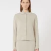 Kashmirstrikket cardigan, beige