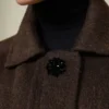 Kokonfrakk i ull og mohair, brun Kokonfrakk i ull og mohair, brun