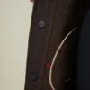 Kokonfrakk i ull og mohair, brun Kokonfrakk i ull og mohair, brun