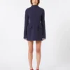 Kort, figursydd gabardinekjole, midnattsblå Kort, figursydd gabardinekjole, midnattsblå