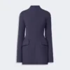 Kort, figursydd gabardinekjole, midnattsblå Kort, figursydd gabardinekjole, midnattsblå