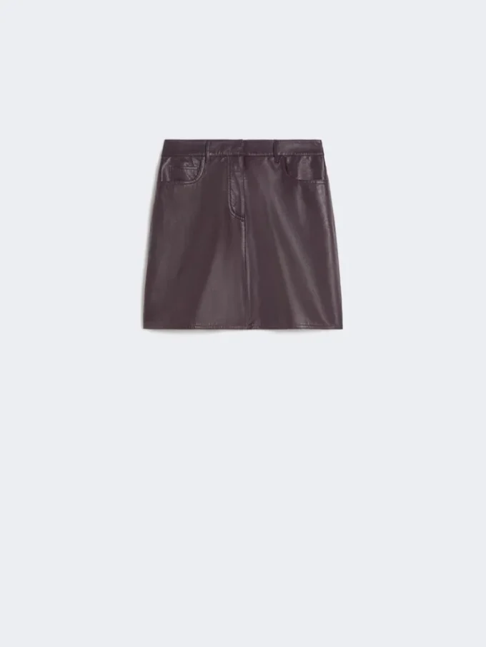 Kort skinnskjørt, bordeaux Kort skinnskjørt, bordeaux