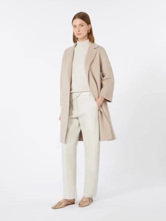 Kort ullkåpe, beige-rosa