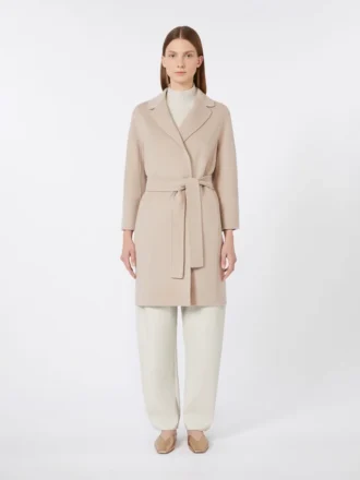 Kort ullkåpe, beige-rosa