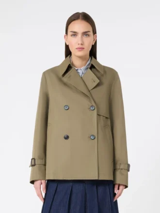 Kort, vannavvisende trenchcoat i gabardin, mud