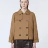 Kort, vannavvisende trenchcoat i twill, brun Kort, vannavvisende trenchcoat i twill, brun