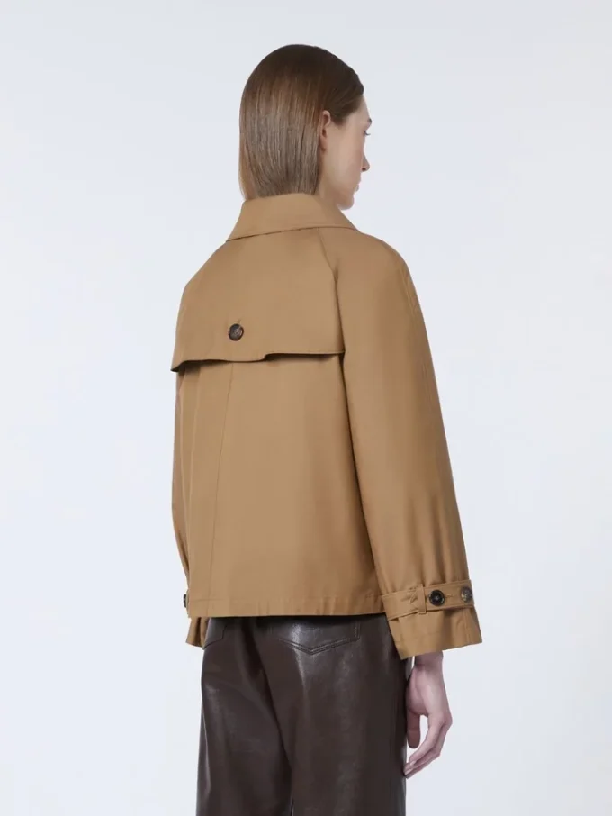 Kort, vannavvisende trenchcoat i twill, brun Kort, vannavvisende trenchcoat i twill, brun