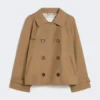 Kort, vannavvisende trenchcoat i twill, brun Kort, vannavvisende trenchcoat i twill, brun