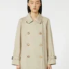 Kort, vannavvisende trenchcoat i twill, sand Kort, vannavvisende trenchcoat i twill, sand