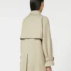 Kort, vannavvisende trenchcoat i twill, sand Kort, vannavvisende trenchcoat i twill, sand