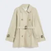 Kort, vannavvisende trenchcoat i twill, sand Kort, vannavvisende trenchcoat i twill, sand