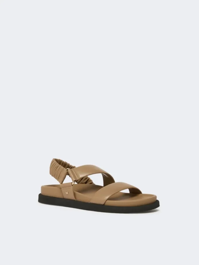 Lærsandaler, mud Lærsandaler, mud