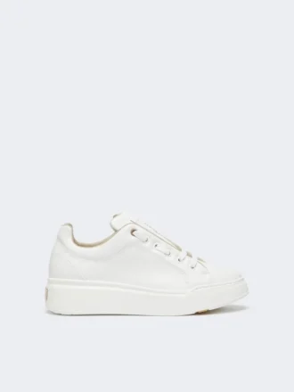 Lærsneakers, optisk hvit