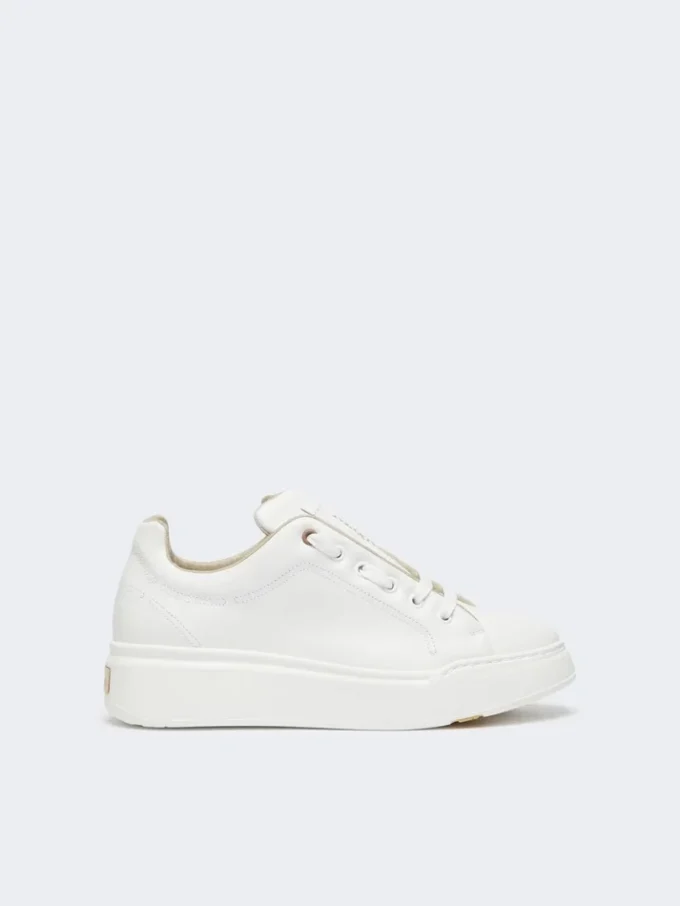 Lærsneakers, optisk hvit