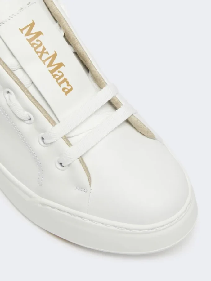 Lærsneakers, optisk hvit