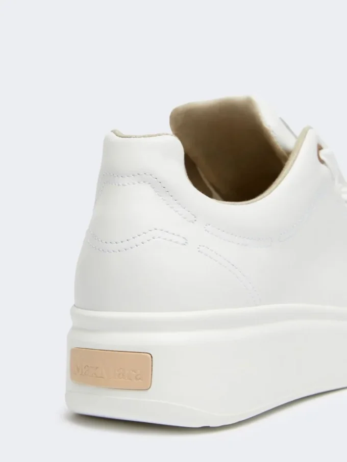 Lærsneakers, optisk hvit