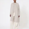 Lang cardigan i alpakka og ull, sand