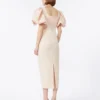 Lang kjole i jacquard-cloque, pudder