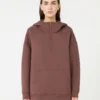 Lang scuba-jersey-genser, brun