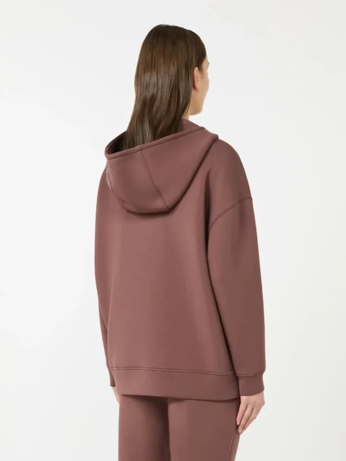 Lang scuba-jersey-genser, brun