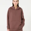 Lang scuba-jersey-genser, brun