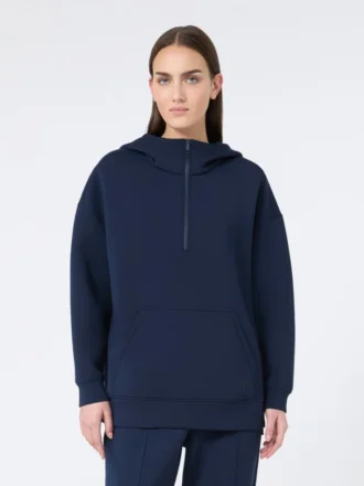 Lang scuba-jersey-genser, marineblå