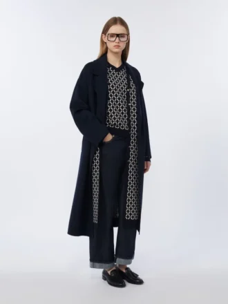 Lang jacquard-ullkofta, ultramarin