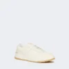 Lavskosneakers i tumlet skinn, hvite