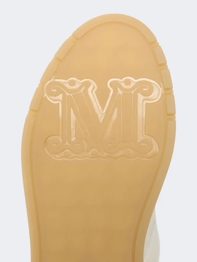 Lavskosneakers i tumlet skinn, hvite
