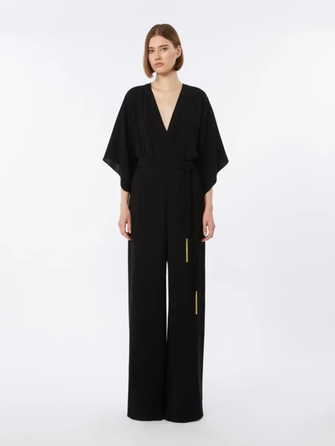Lett jumpsuit i cady, svart