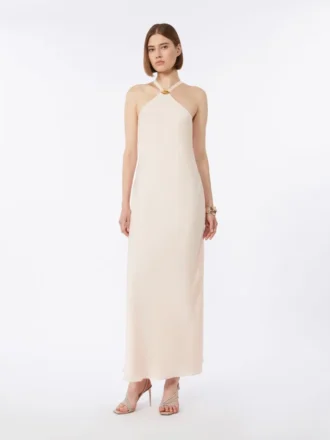 Lett satengkjole, beige-rosa