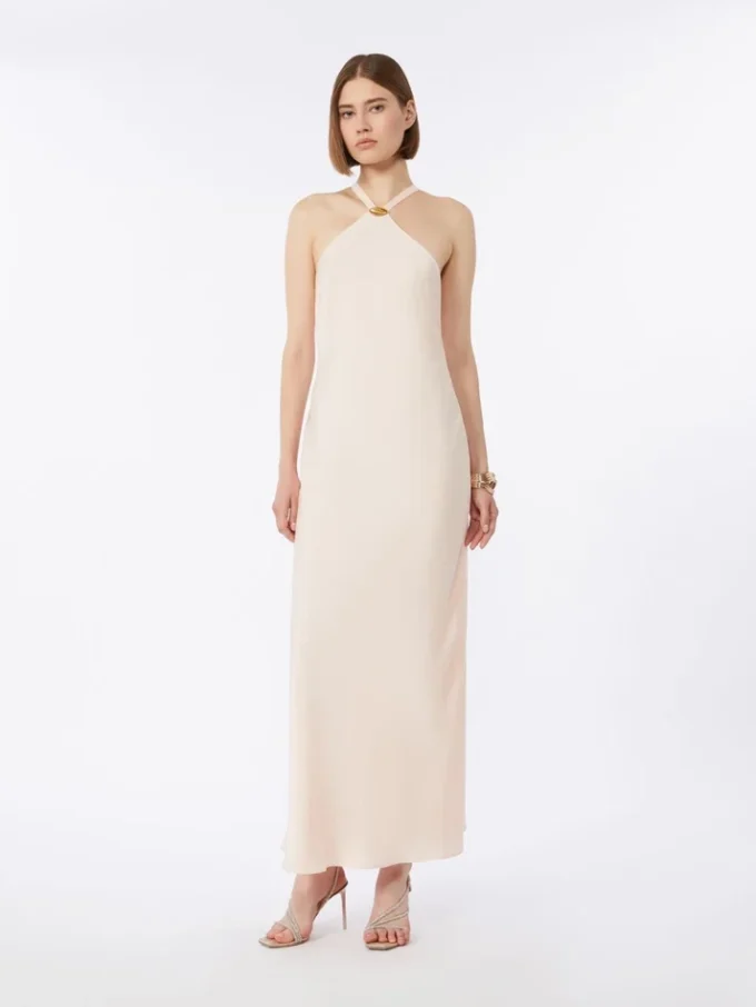 Lett satengkjole, beige-rosa Lett satengkjole, beige-rosa