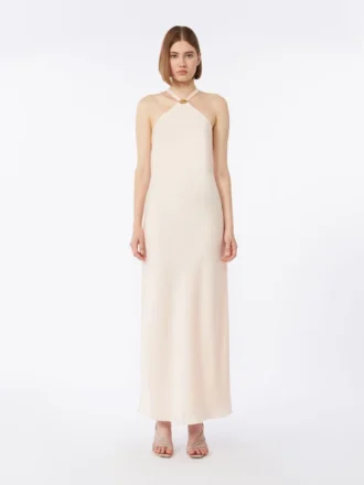 Lett satengkjole, beige-rosa