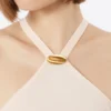 Lett satengkjole, beige-rosa Lett satengkjole, beige-rosa