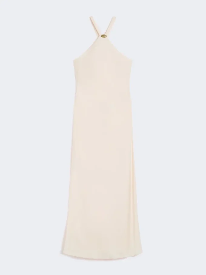 Lett satengkjole, beige-rosa Lett satengkjole, beige-rosa