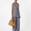 Linenbukser med nålestriper i denim-look, ultramarin