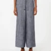 Linenbukser med nålestriper i denim-look, ultramarin