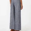 Linenbukser med nålestriper i denim-look, ultramarin