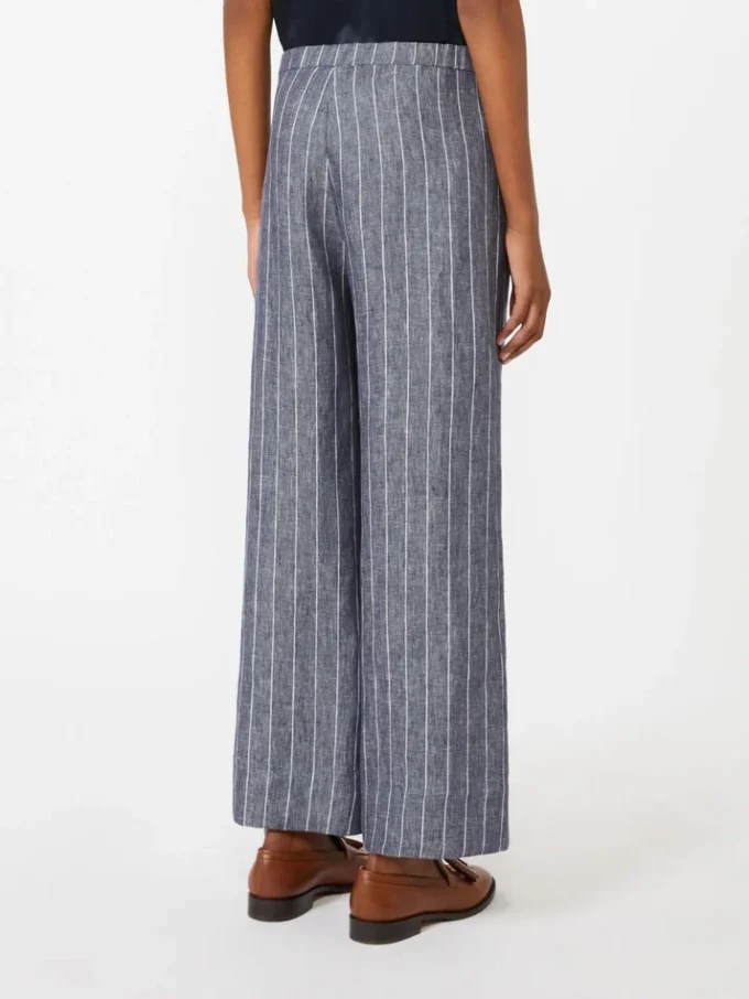 Linenbukser med nålestriper i denim-look, ultramarin