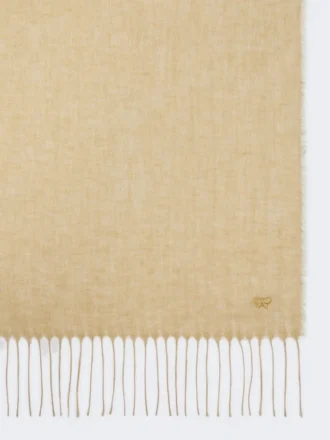 Linestole med frynser, beige