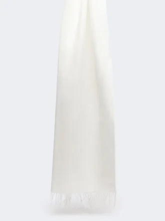 Linestole med frynser, hvit
