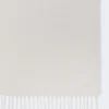 Linestole med frynser, hvit